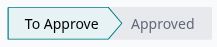 Status example: To Approve is selected. Approved appears beside it as the next status.