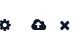 Enlarged request toolbar. The cloud save icon is between the settings gear and the discard cross.